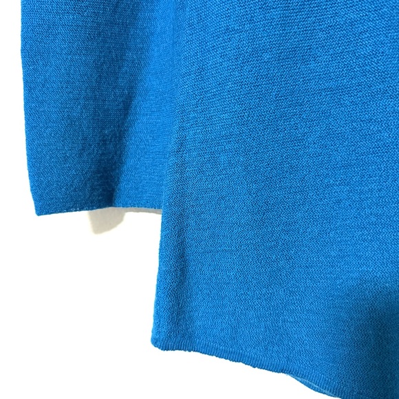 Eileen Fisher Ultramarine Blue 100% Merino Wool V-neck long sleeve Tunic Sweater - Picture 3 of 8